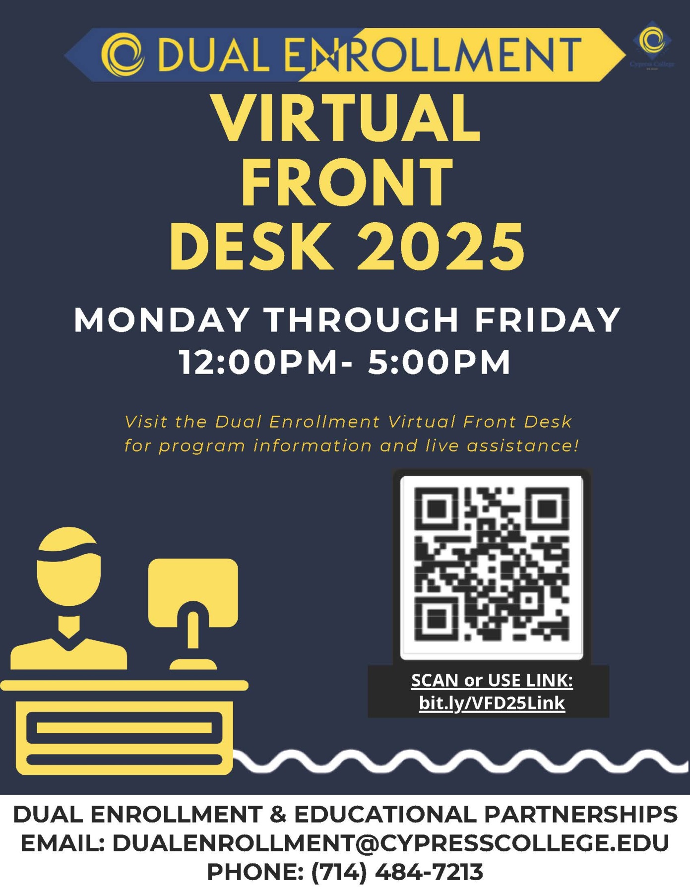 Dual Enrollment Registration/Virtual Front Desk Flyer